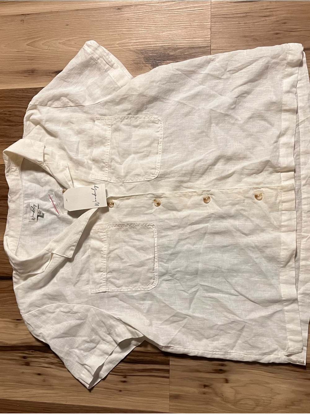 Wonderly Ivory Short-Sleeve Button Down Shirt